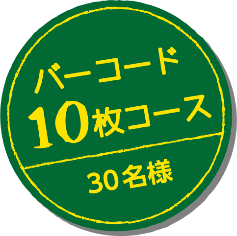 バーコード10枚コース 30名様